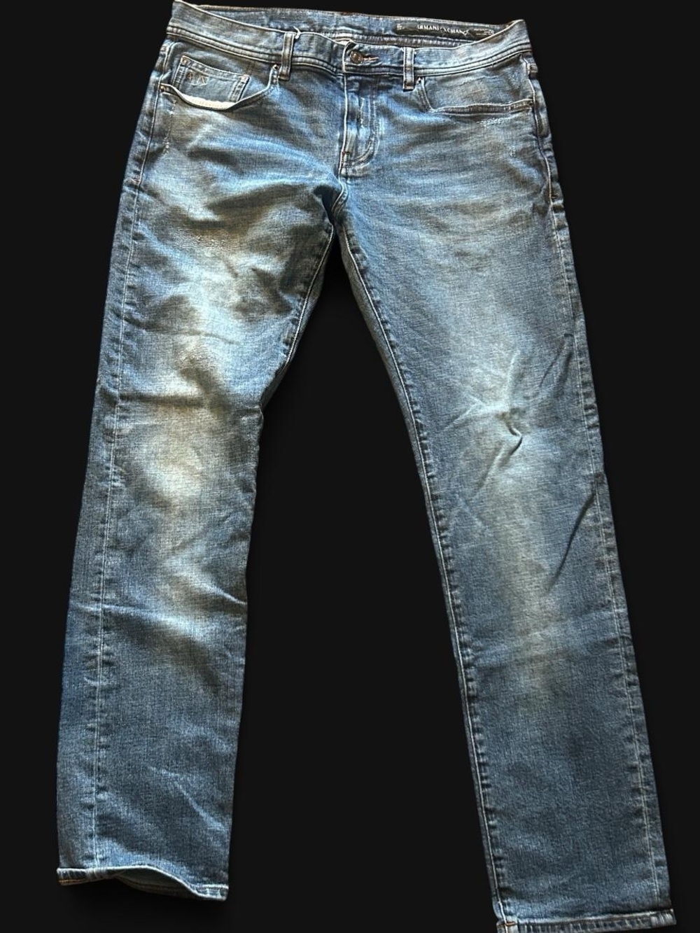 Armani Exchange Men's Straight Jeans in Faded Blue